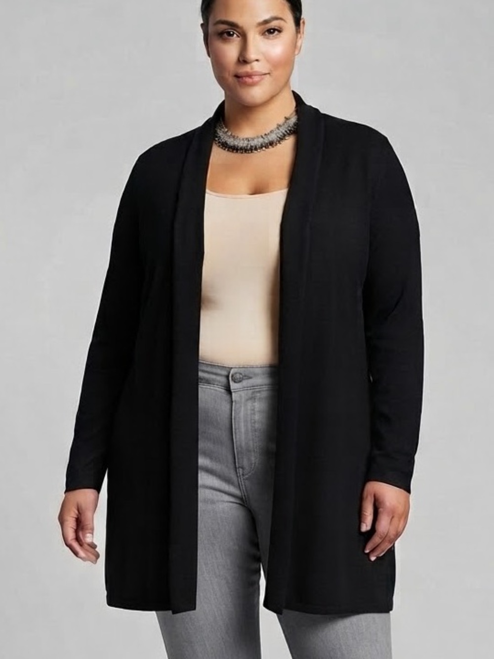 SEARS Black Open Front Women's Cardigan size 2X